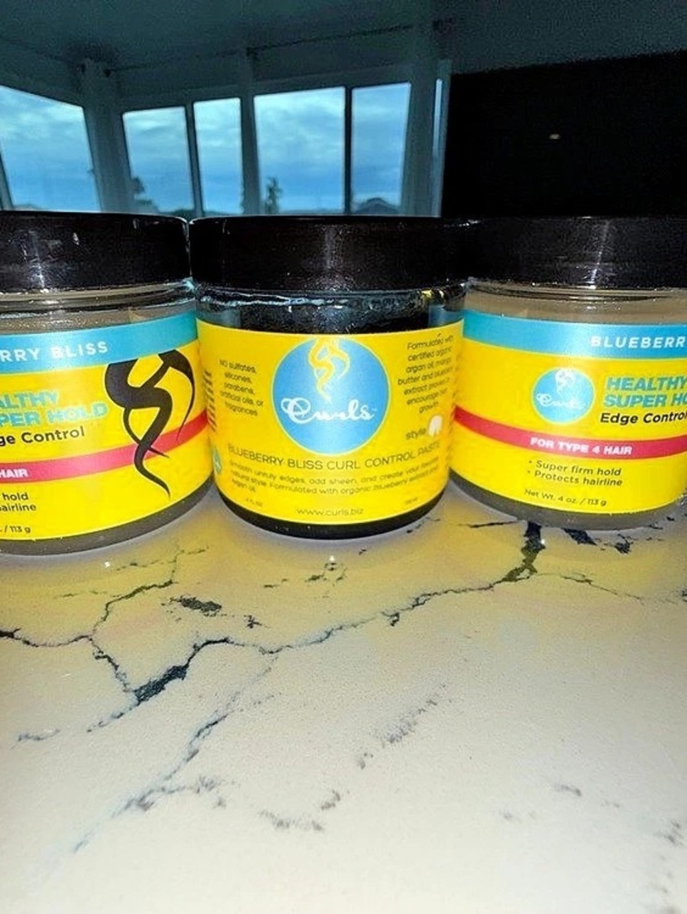 Blueberry Bliss Hair Edge Control control paste curls 3-Pack NWT Type 4 hair